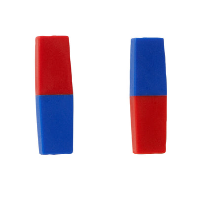 North/South Bar Magnets 3", Red/Blue Poles, 2 Per Pack, 3 Packs