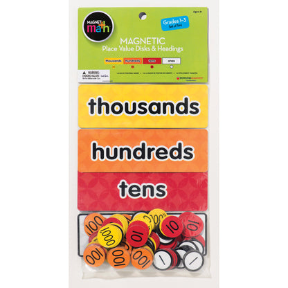 Magnetic Place Value Disks & Headings: Grades 1–3, 144 Per Pack, Pack of 2