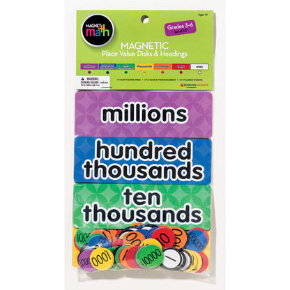 Magnetic Place Value Disks & Headings: Grades 3-6, 147 Per Pack, 2 Packs