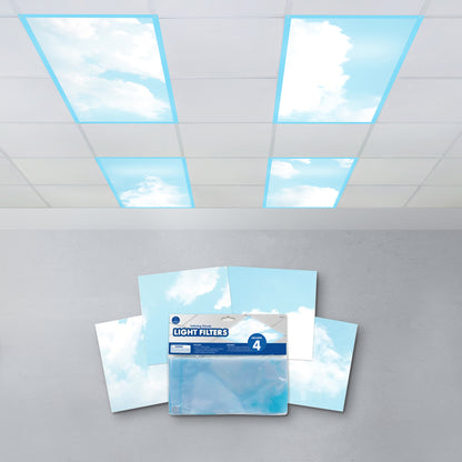 Classroom Light Filters, 2' x 4', Clouds, Set of 4