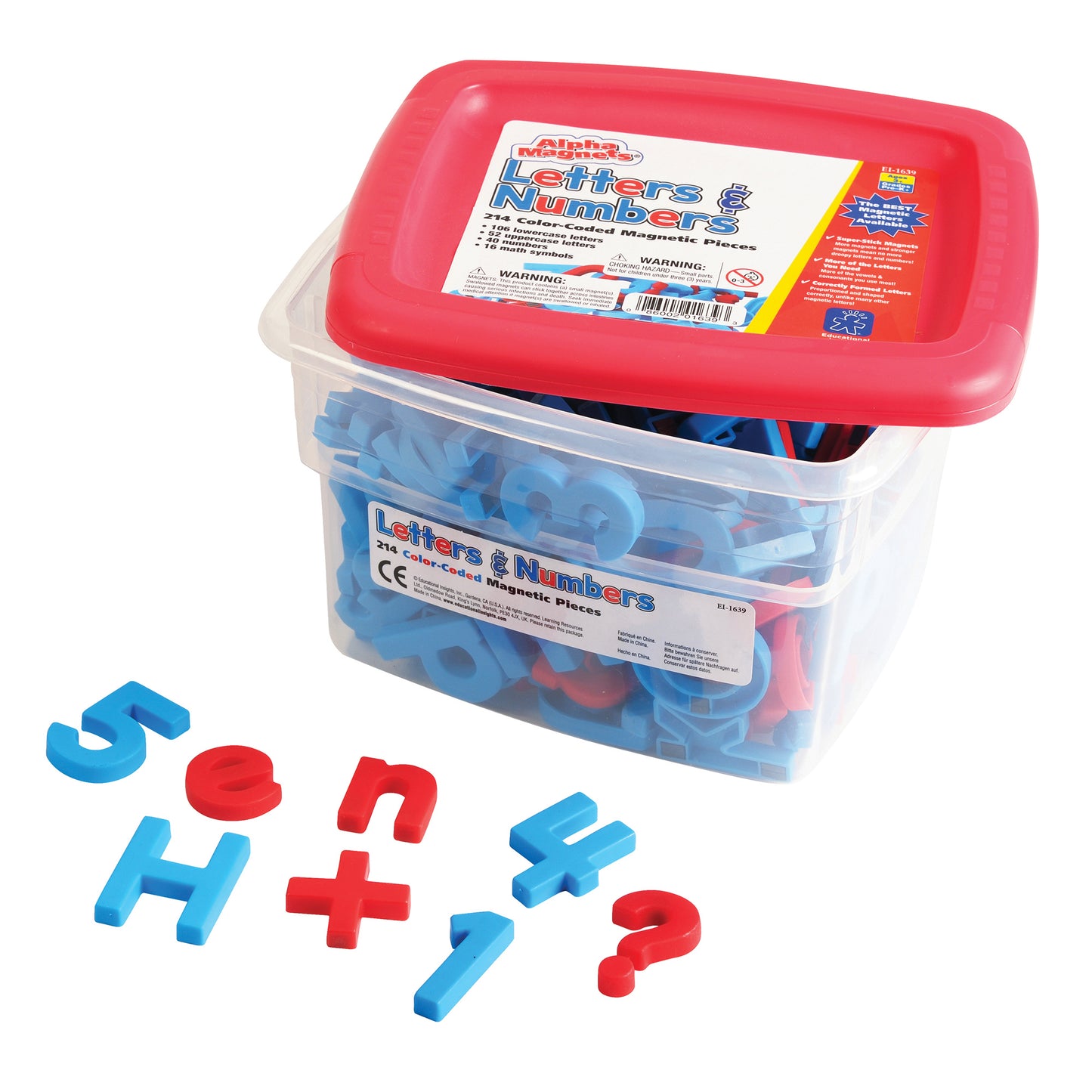 AlphaMagnets® & MathMagnets®, Color-Coded, 214 Pieces