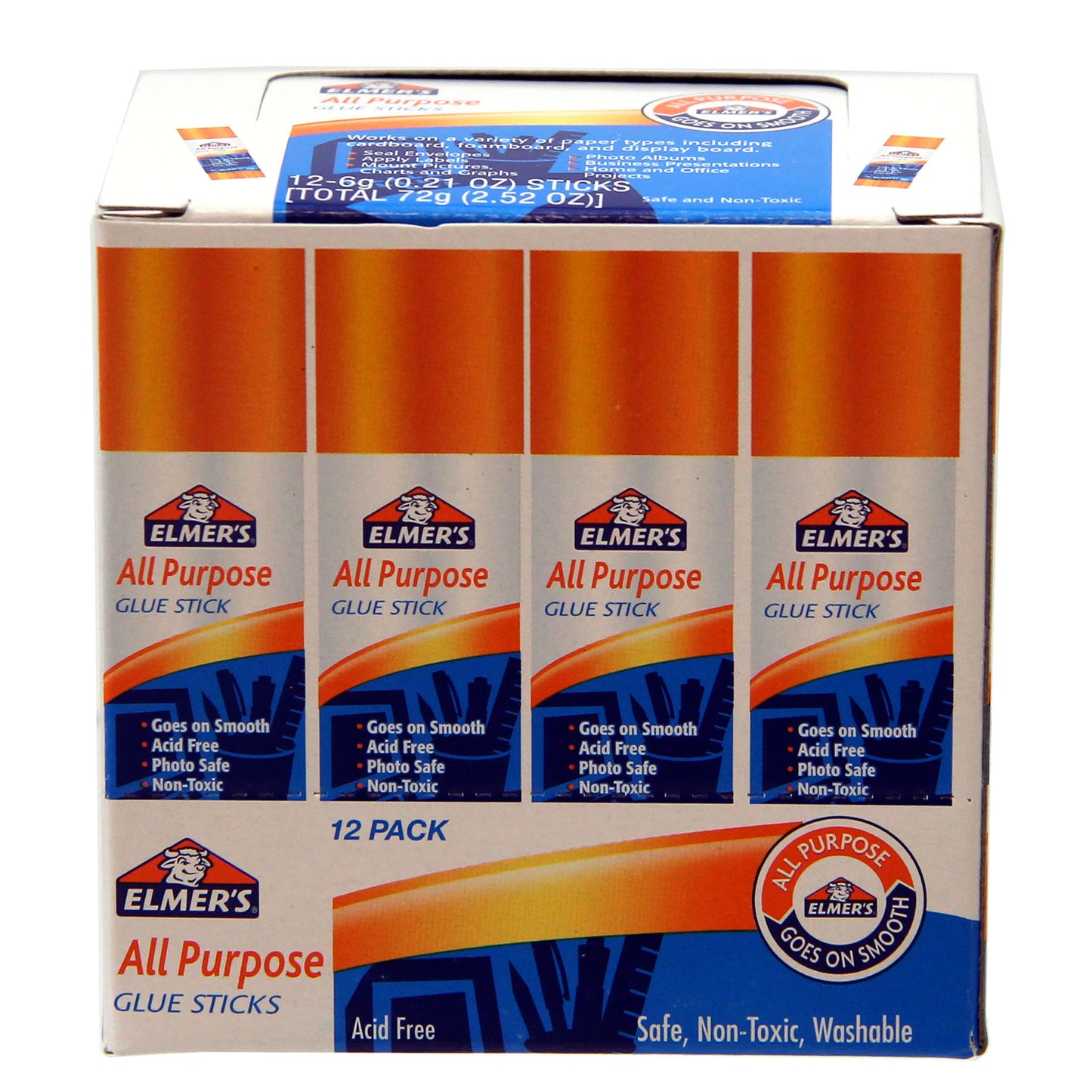 All Purpose Glue Stick, 0.21 oz, 12 Per Pack, 3 Packs