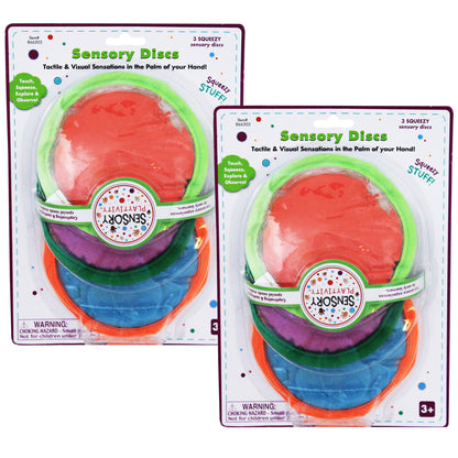 Squeezy Stuff Sensory Discs, 3 Per Pack, 2 Packs