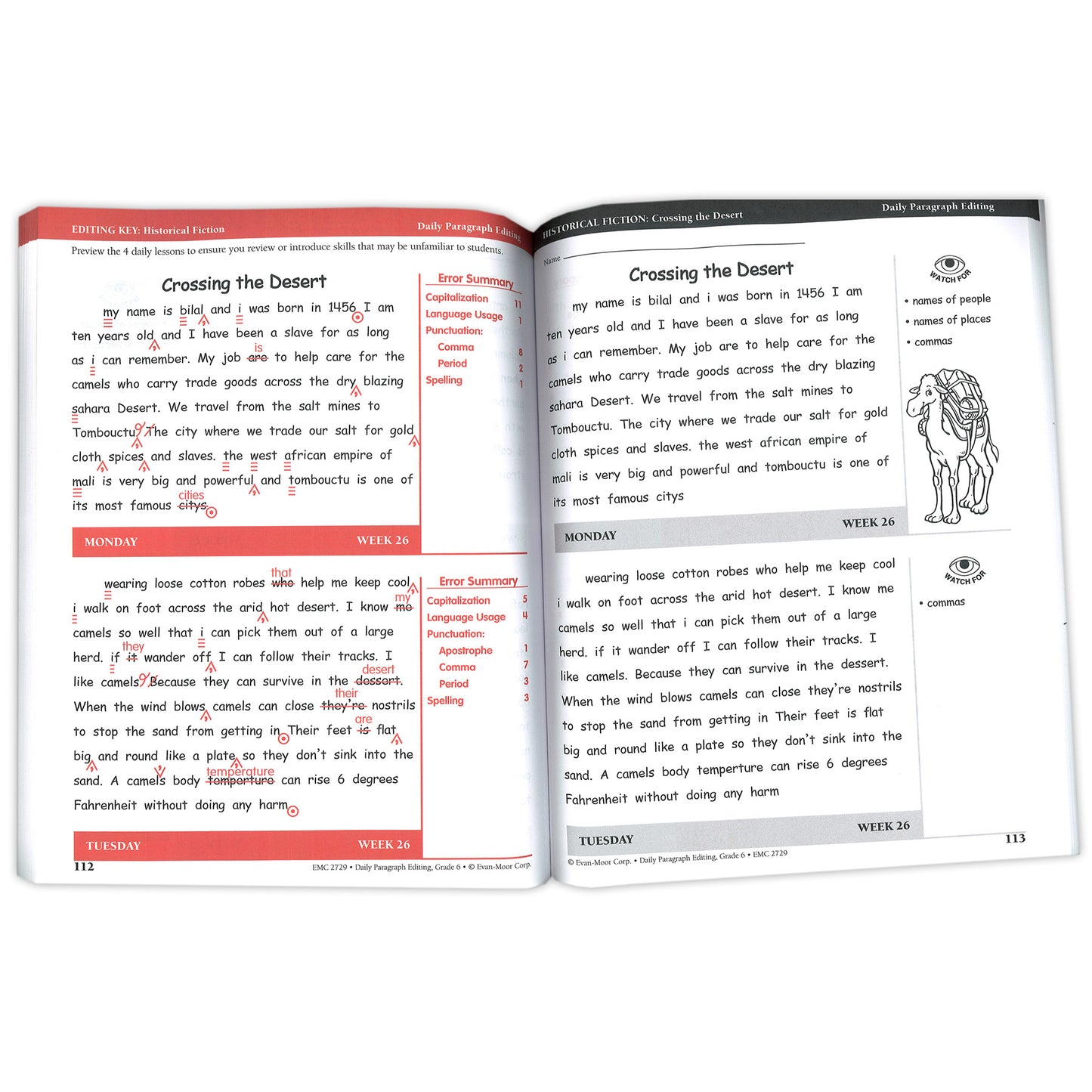 Daily Paragraph Editing Book, Grade 6