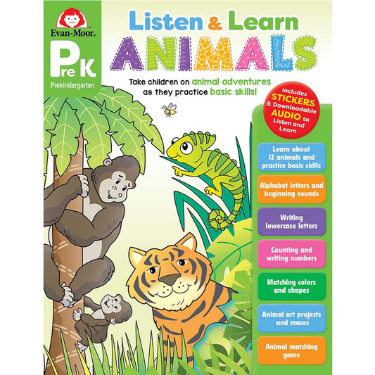 Listen and Learn Animals, Grade PreK