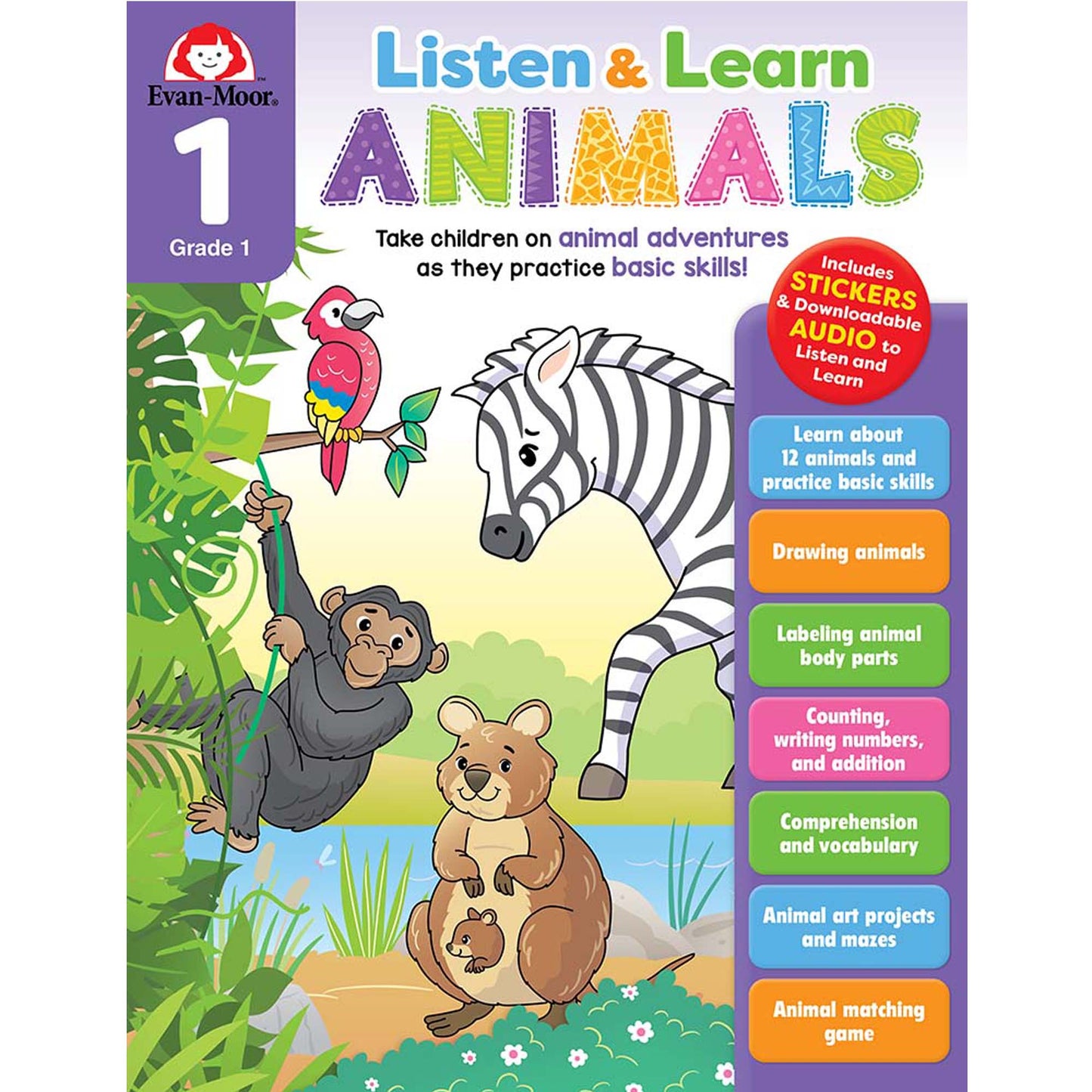 Listen and Learn Animals, Grade 1