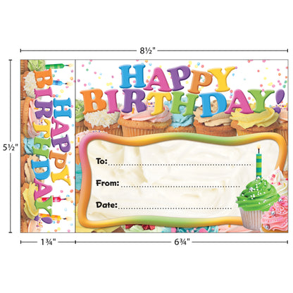 Happy Birthday Cupcakes Bookmark Awards, 30 Per Pack, 3 Packs