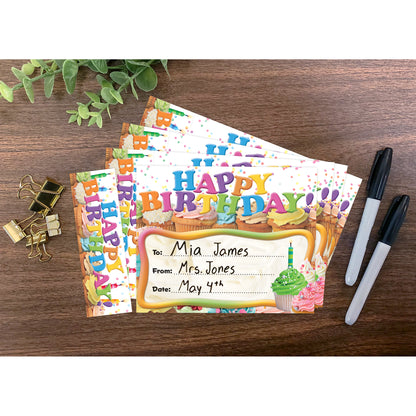 Happy Birthday Cupcakes Bookmark Awards, 30 Per Pack, 3 Packs