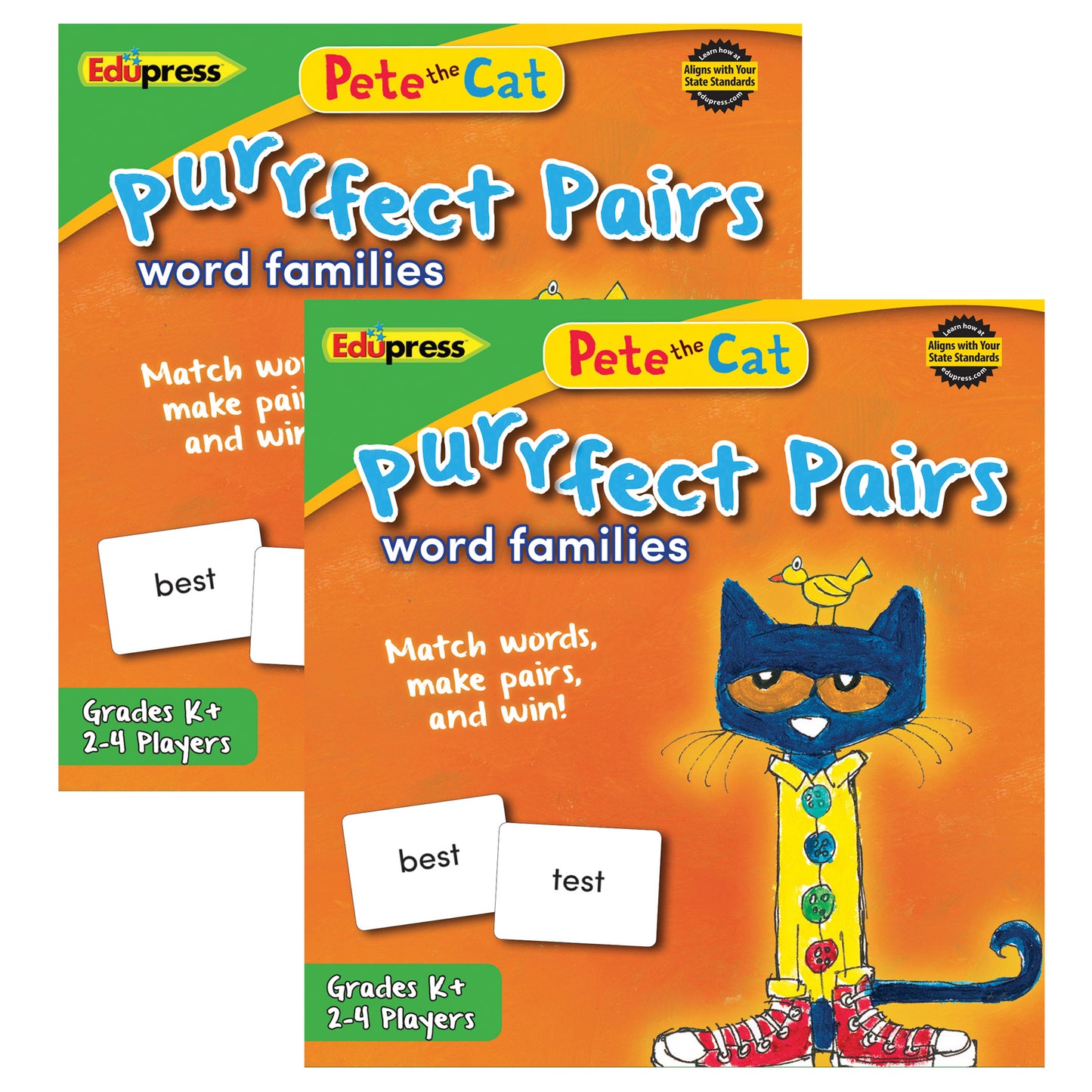 Pete the Cat Purrfect Pairs Game: Word Families, Grade K+, Pack of 2