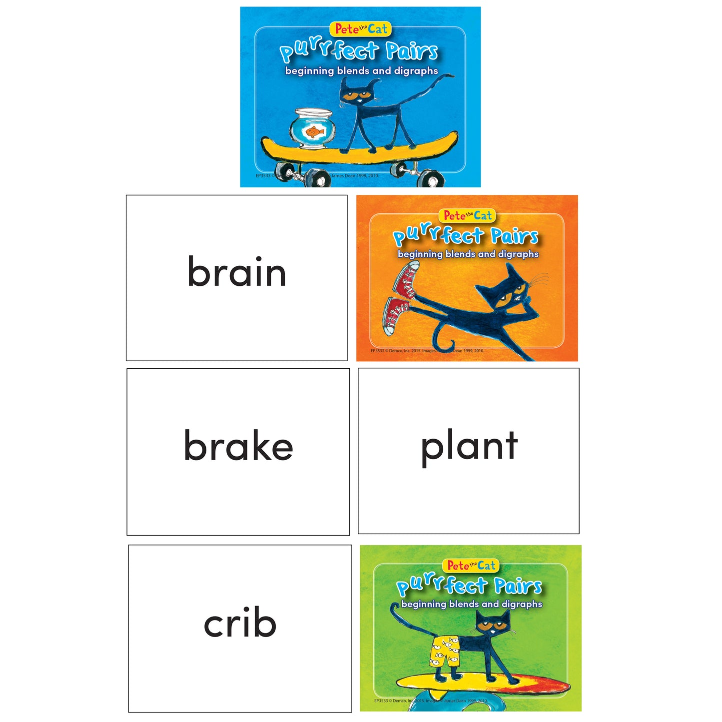 Pete the Cat Purrfect Pairs Game:Beginning Blends & Digraghs, Grade K+, Pack of 2