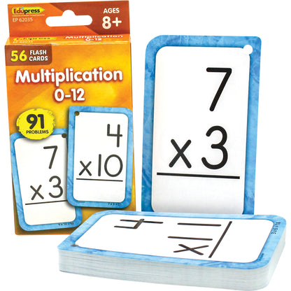 Multiplication 0-12 Flash Cards, 6 Packs