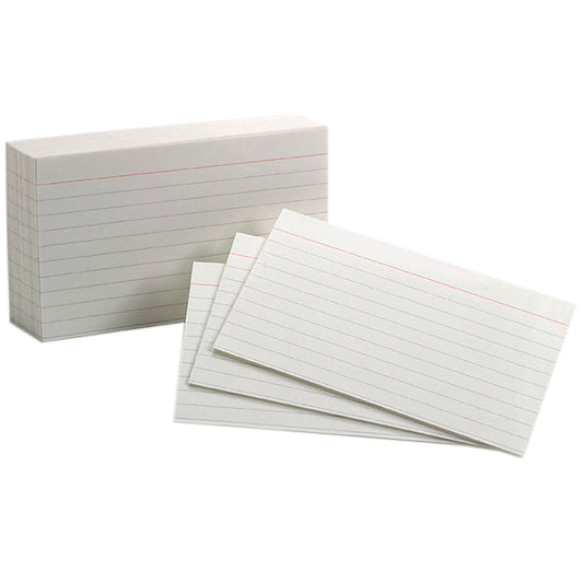 Oxford Ruled Index Cards, 3" x 5", White, 2000/Pack