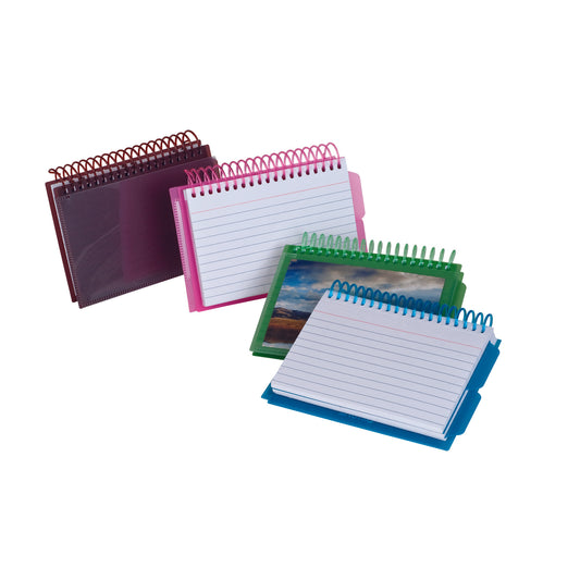 Oxford Spiral Index Cards, 3" x 5", 50 Cards with Poly Cover/Pack, 10 Packs