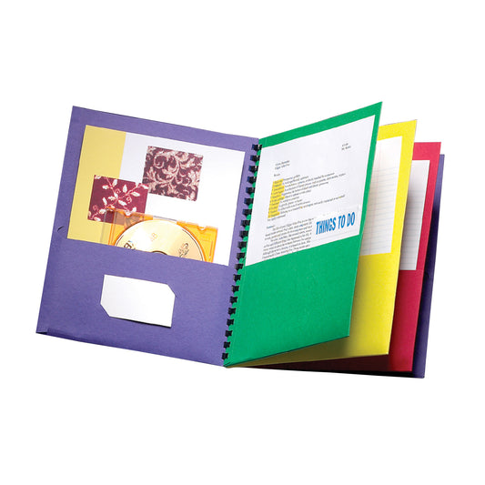 Paper 8-Pocket Folders, Letter Size, Assorted Colors