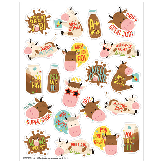 Brown Cows Chocolate Milk Scented Stickers, Pack of 80