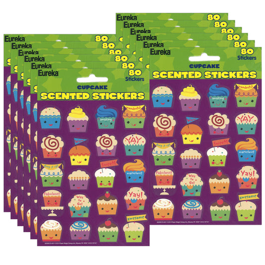 Cupcake Scented Stickers 80 Per Pack, 12 Packs