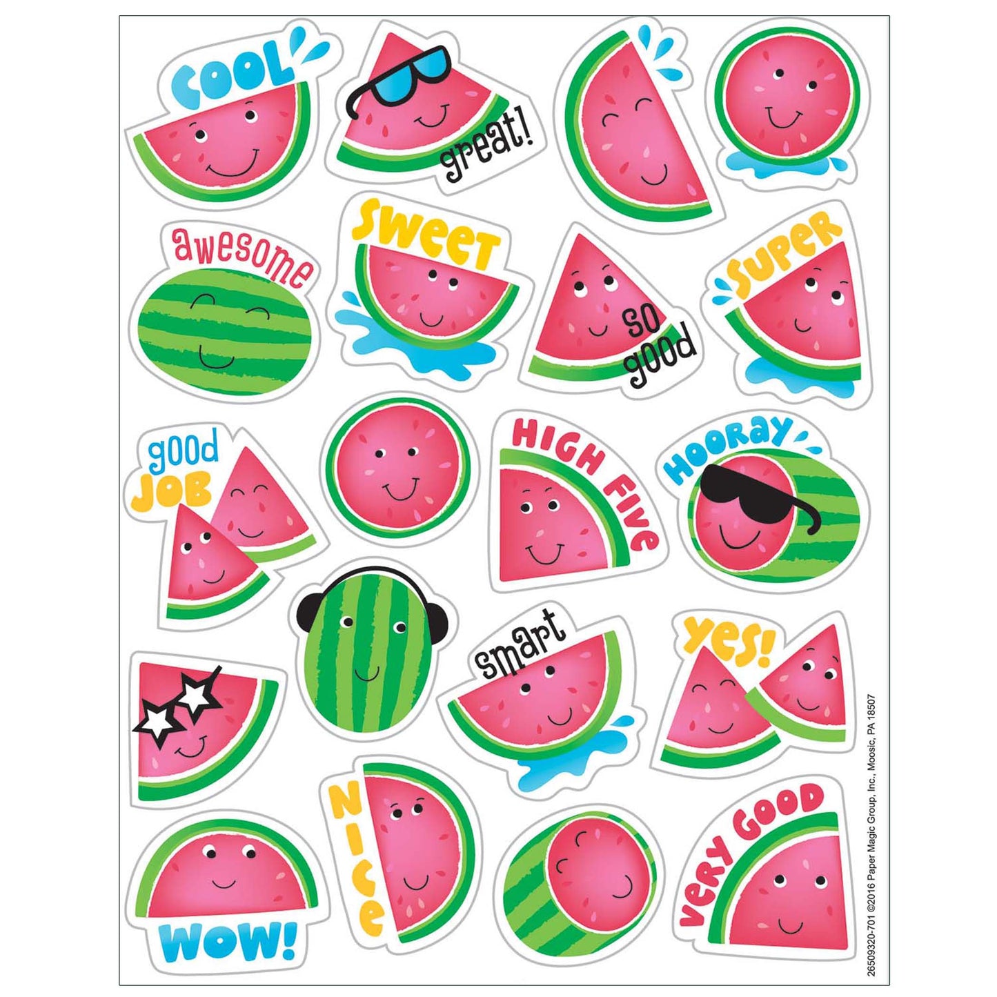 Watermelon Scented Stickers, 80 Per Pack, 6 Packs