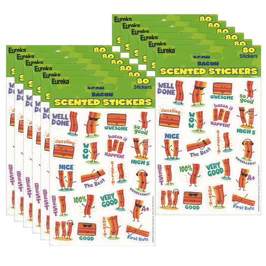 (12 PK) BACON STICKERS SCENTED