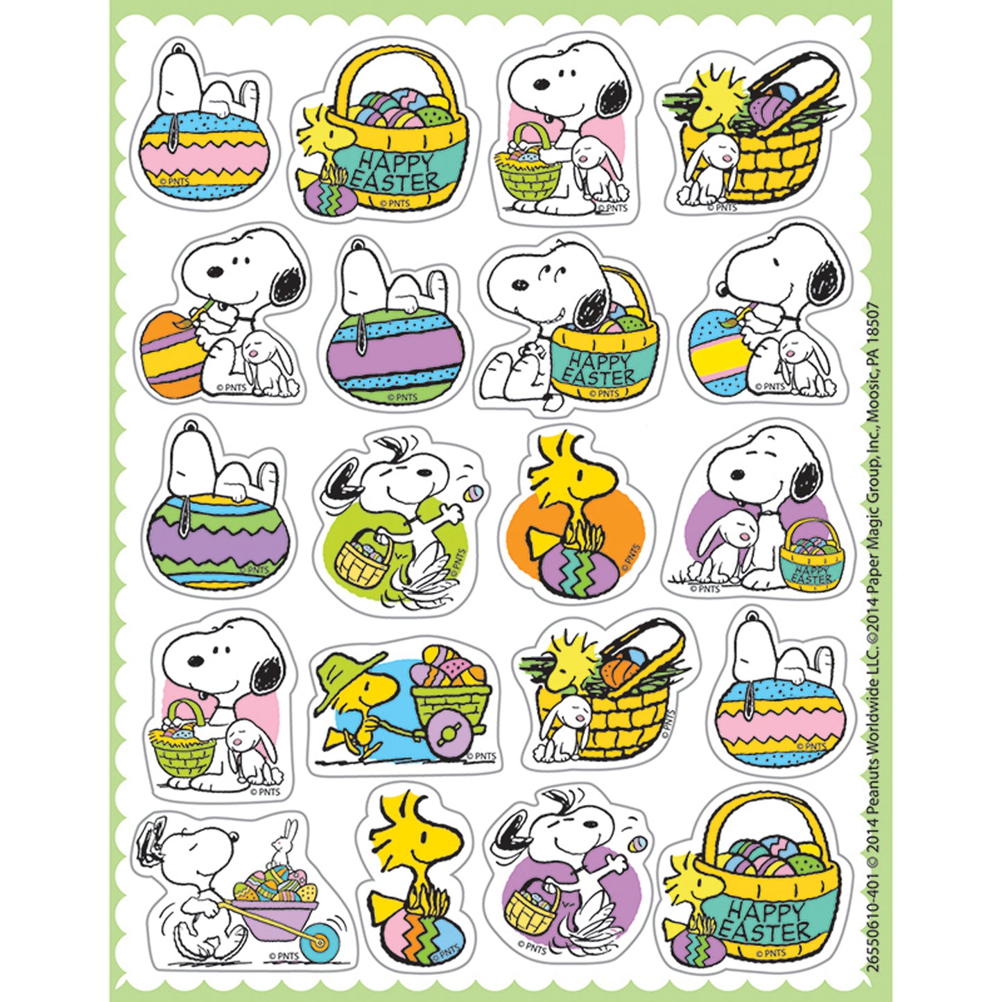 Peanuts® Easter Theme Stickers, 120 Per Pack, 12 Packs