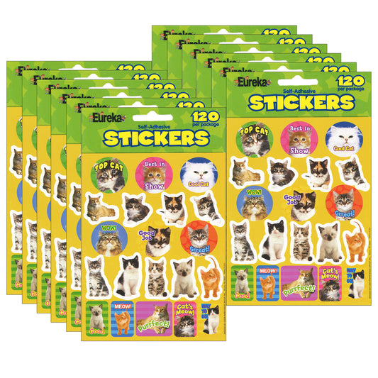 (12 PK) MOTIVATIONAL CATS THEME STICKERS