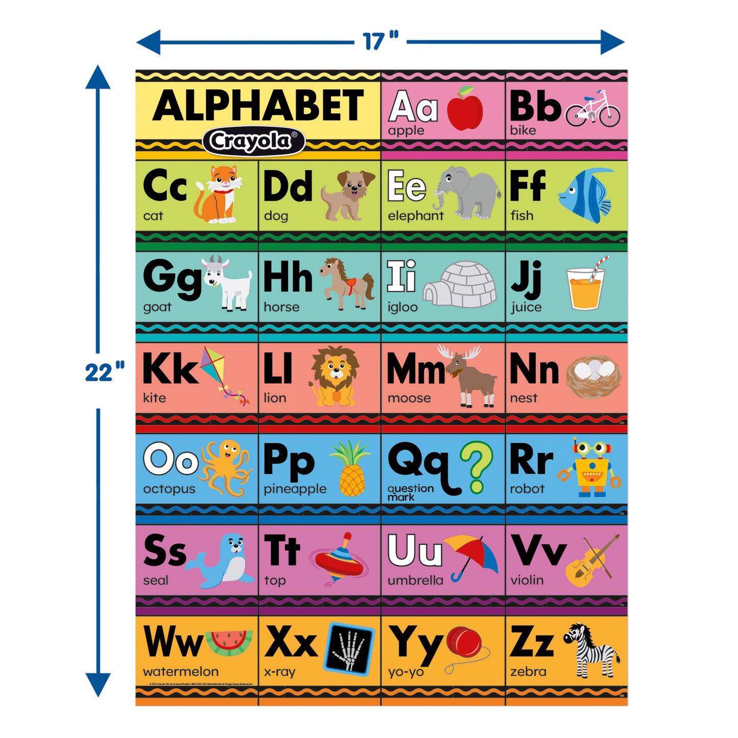 Crayola® Alphabet Chart, 17" x 22"