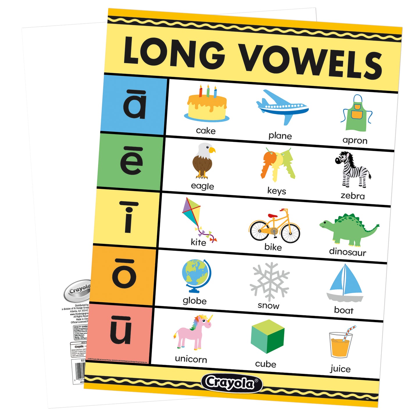 Crayola® Long Vowels Chart, 17" x 22"