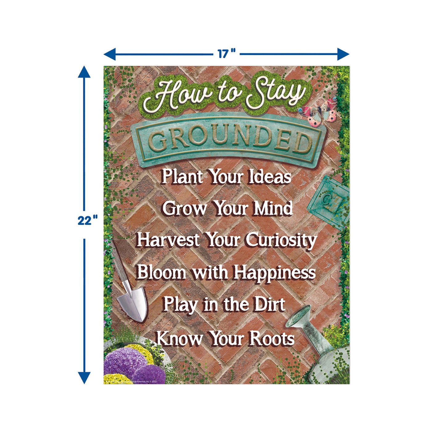 Curiosity Garden How to Stay Grounded Chart, 17" x 22"