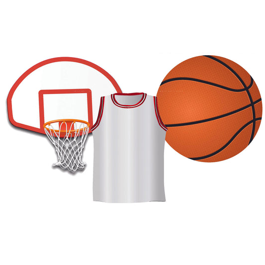 Basketball Assorted Cut Outs, 36 pieces/pkg, Set of 6 packs