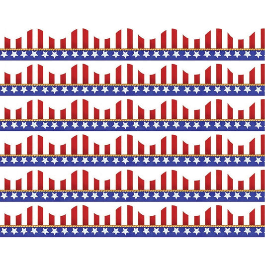 American Flags Electoral Deco Trim®, 37 Feet Per Pack, 6 Packs