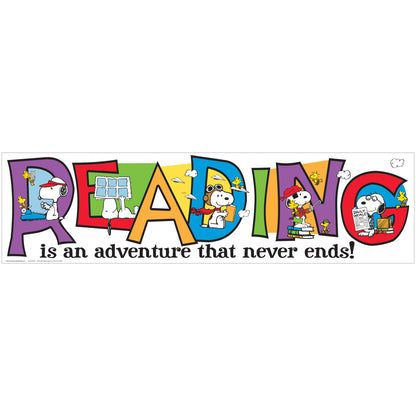 Peanuts® Reading is an Adventure Banner, Pack of 6