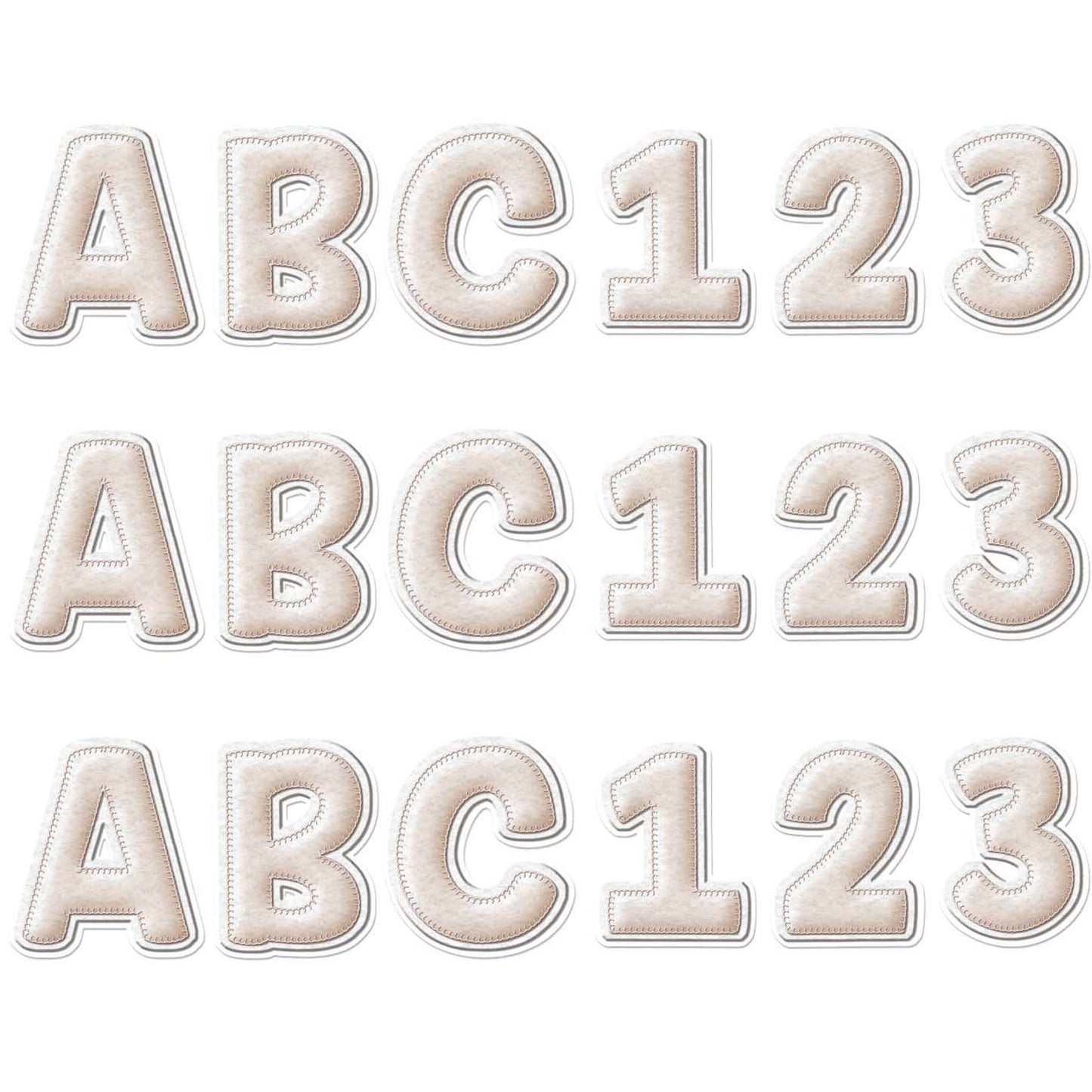 A Close-Knit Class Cream Felt Deco Letters, 179 Per Pack, 3 Packs