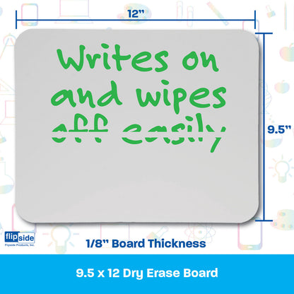 Dry Erase Board, 9.5" x 12", Pack of 6