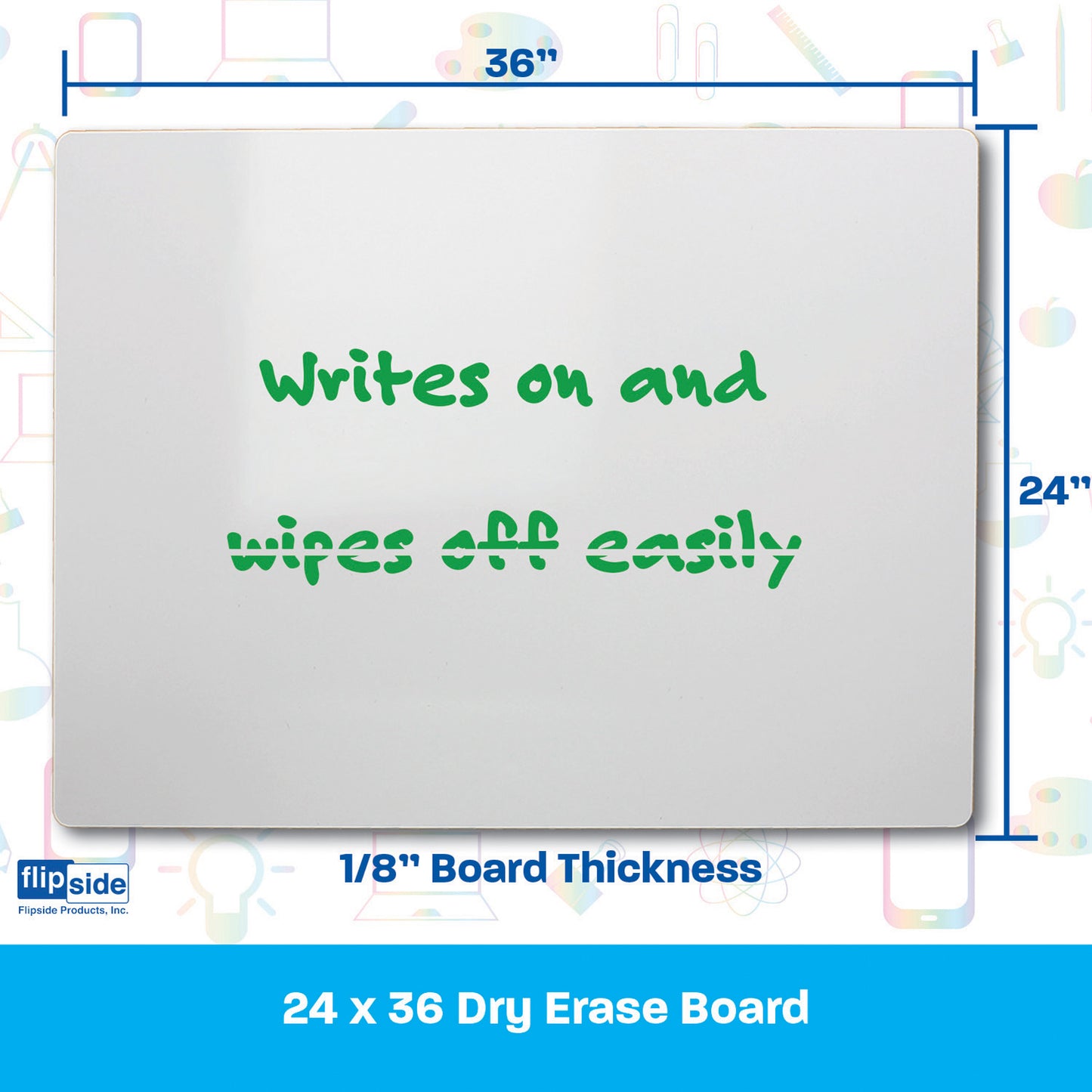 Dry Erase Board, 24" x 36", Pack of 2