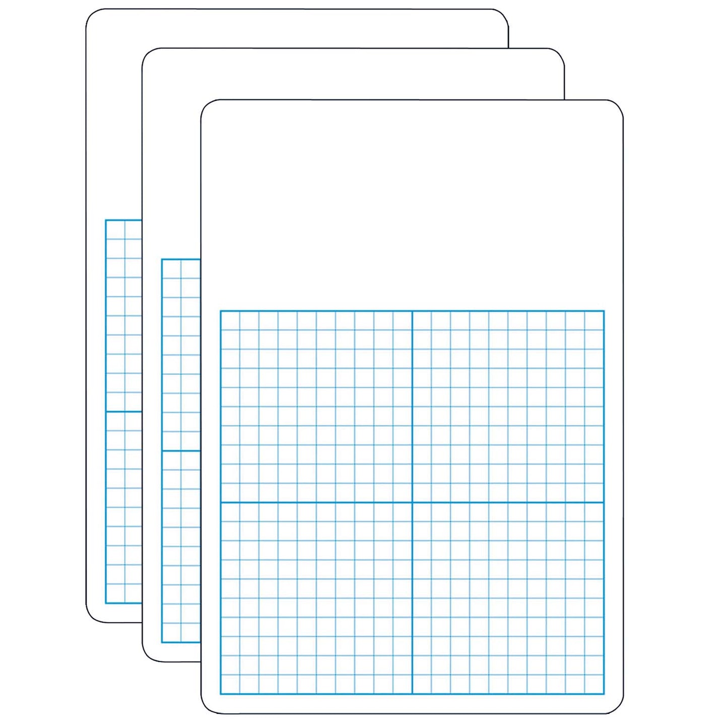 1/2" Graph Dry Erase Board, 11" x 16" Single, Pack of 3