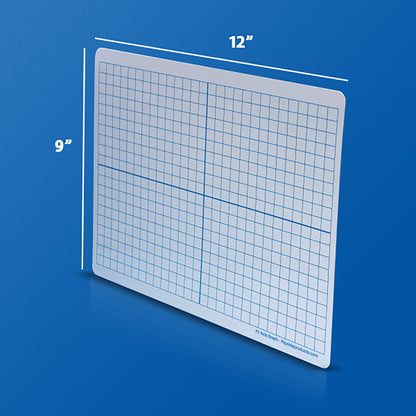 Magnetic Dry Erase Learning Mat, Two-Sided XY Axis/Plain, 9" x 12", Pack of 24