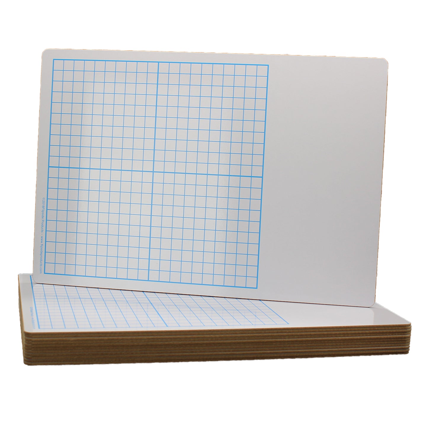 Two Sided 1/2" Graph Dry Erase Board, 11" x 16, Pack of 12