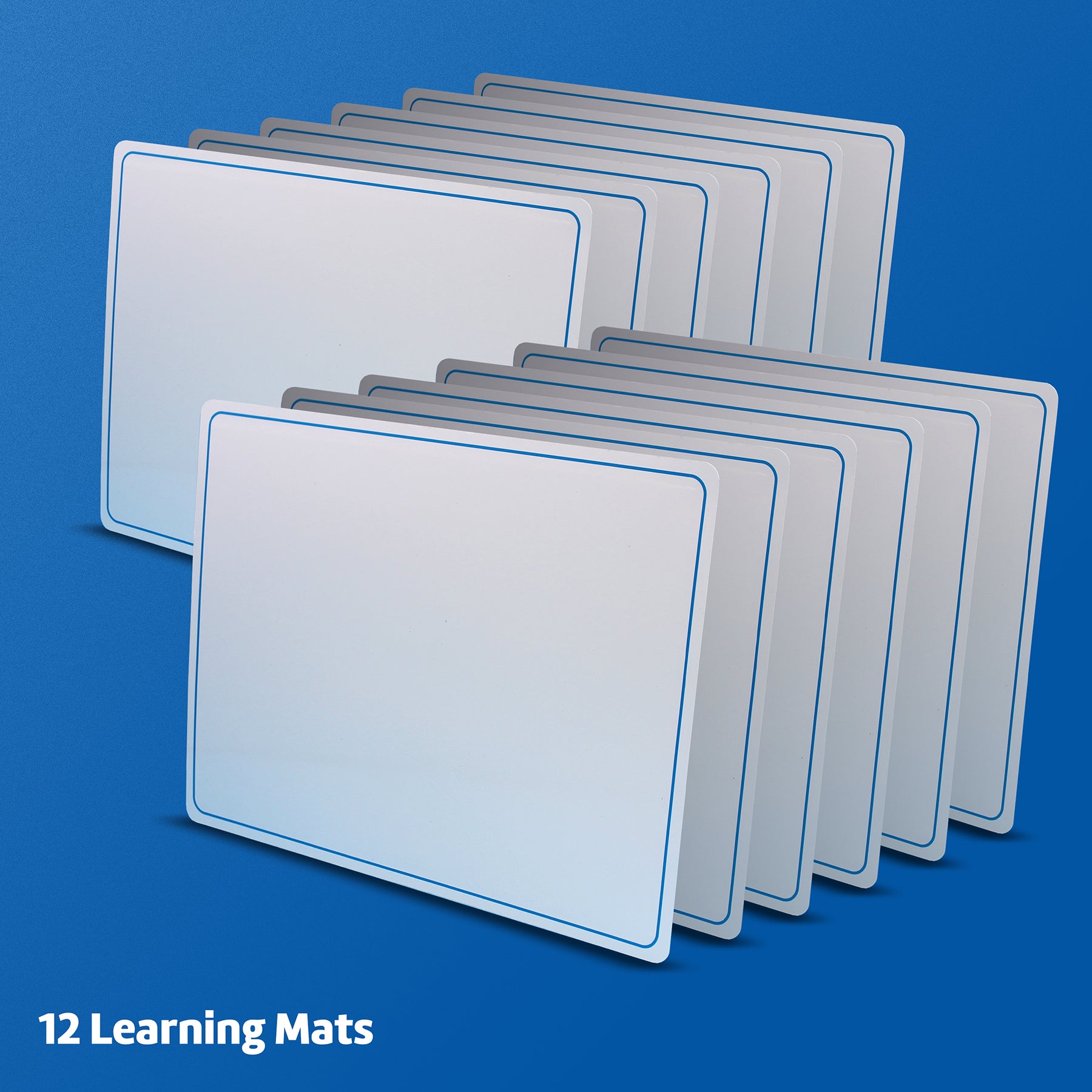 Magnetic Dry Erase Learning Mat, Two-Sided XY Axis/Plain, 9 x 12, Pack of  12 