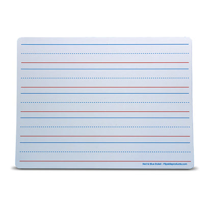 Dry Erase Learning Mat, Two-Sided Red & Blue Ruled/Plain, 9" x 12", Pack of 24