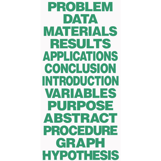 Science Fair Project Titles, Green, 13 Per Pack, 12 Packs