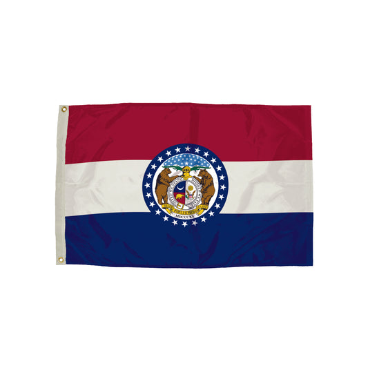 Durawavez Nylon Outdoor Flag with Heading & Grommets, Missouri, 3ft x 5ft