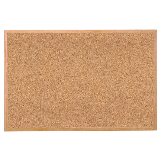 Natural Cork Bulletin Board with Wood Frame, 18"H x 24"W