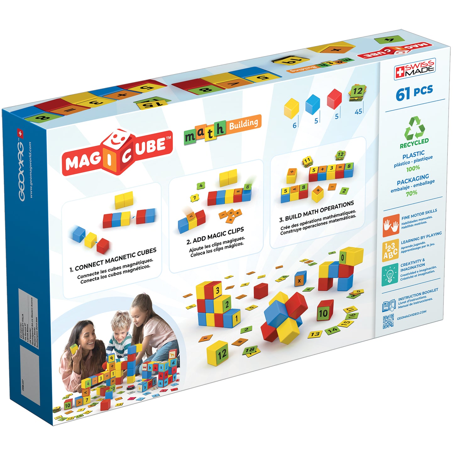 Magicube™ Math Building Set, Recycled, 61 Pieces