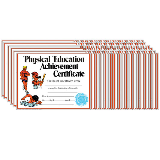 Physical Education Achievement Certificate, 8.5" x 11", 30 Per Pack, 6 Packs