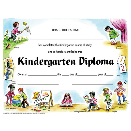 Kindergarten Diploma, Pack of 30, 8.5" x 11"