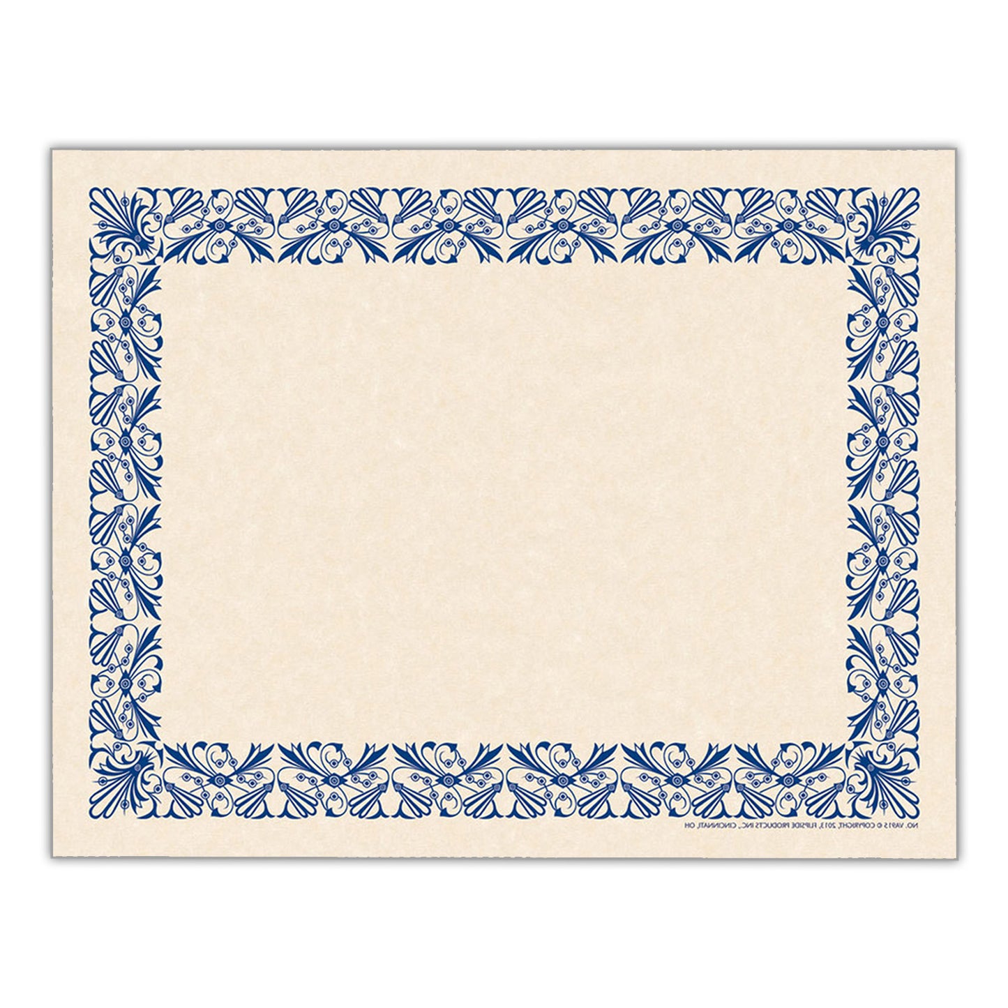 Art Deco Set - Blue Border Paper, Plain Folders, Gold Seals