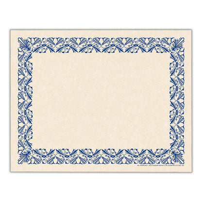 Art Deco Set - Blue Border Paper, Plain Folders, Gold Seals