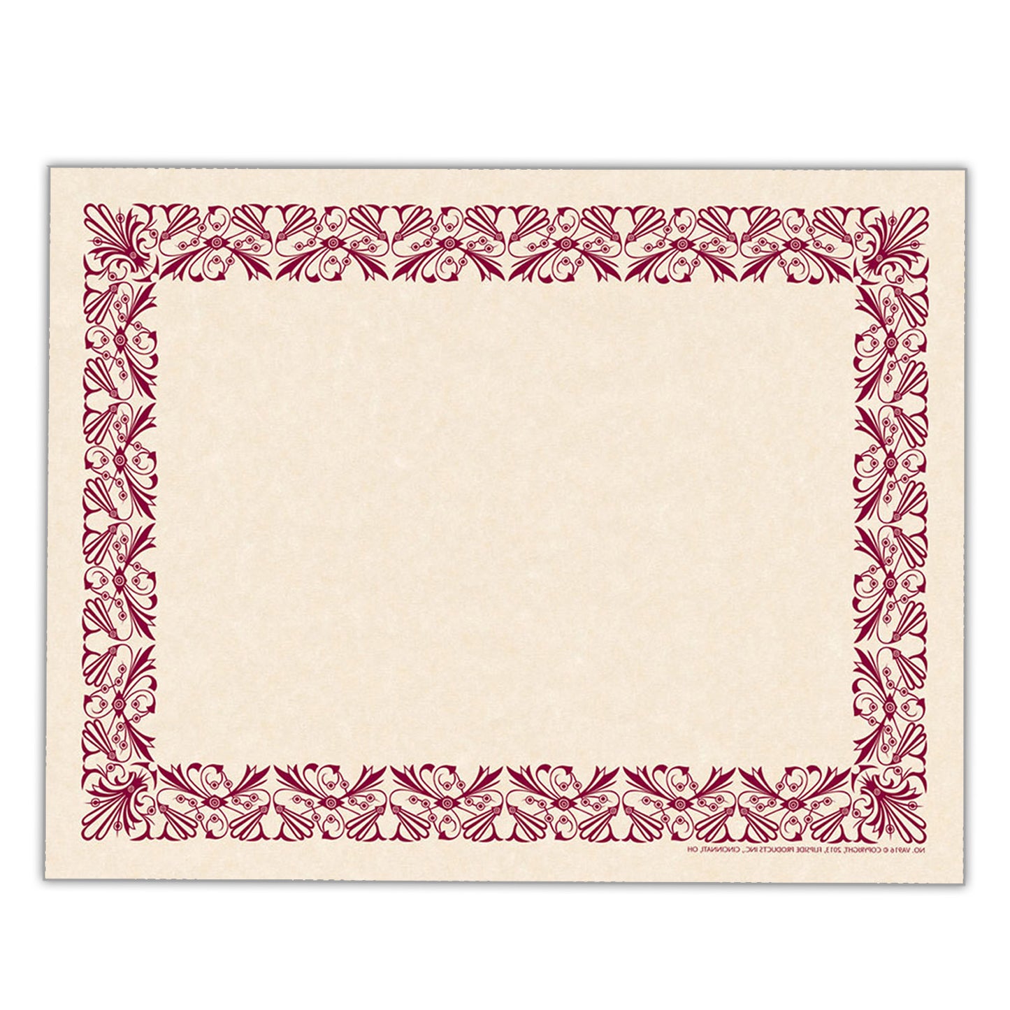 Art Deco Set - Maroon Border Paper, Plain Folders, Gold Seals