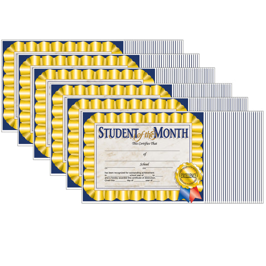 Student of the Month Certificate, 30 Per Pack, 6 Packs