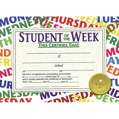 Student of the Week Certificate, 30 Per Pack, 6 Packs