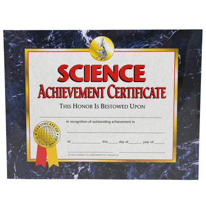 Science Achievement Certificate, 30 Per Pack, 6 Packs